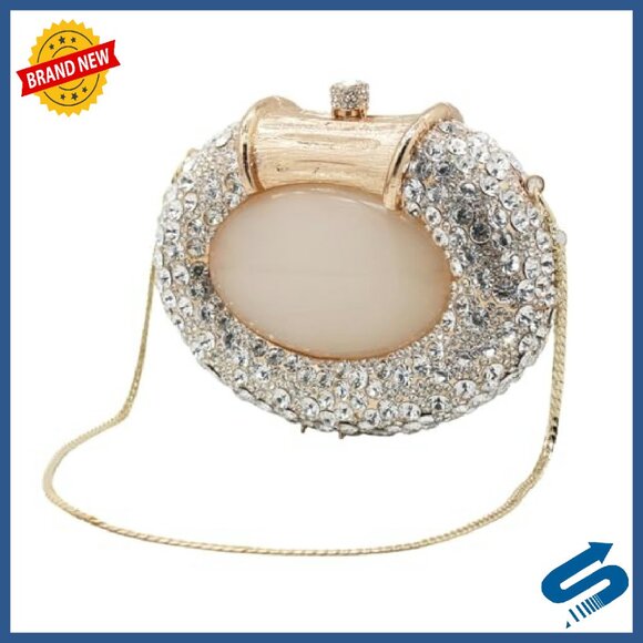 Luxury Rhinestone Crystal Clutch Evening Bag with Removable Chain Strap